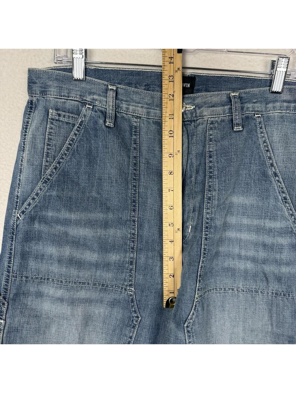 NEW Edwin Bailee Utility Pants Womens 31 Work Carpenter Denim Jeans Double Knee - Picture 8 of 11